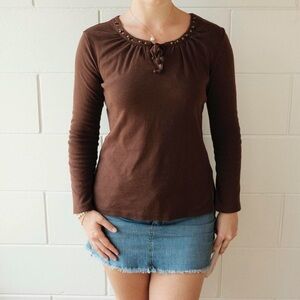 Faded Glory Chocolate Long Sleeve Top